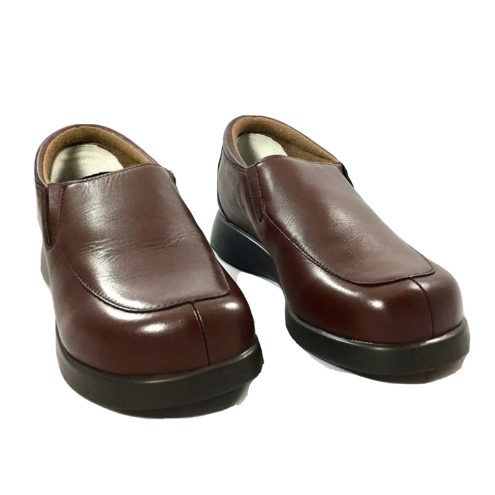 Drew Comfort Slip On Flat Shoes Jessie Chestnut‎ Brown Calf Leather Womens 6 W
